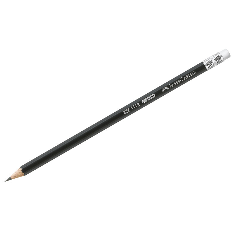 Карандаш чернографитный Faber-Castell шестигранный деревянный с ластиком, твердость HВ (ТМ), FC111200