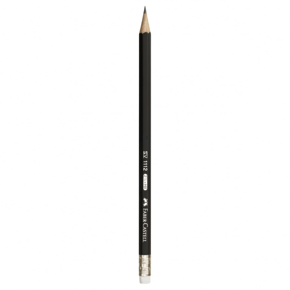 Карандаш чернографитный Faber-Castell шестигранный деревянный с ластиком, твердость HВ (ТМ), FC111200