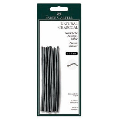 Натуральный уголь Faber-Castell PITT® MONOCHROME, 3–6 мм, уп. 12 шт., FC129198