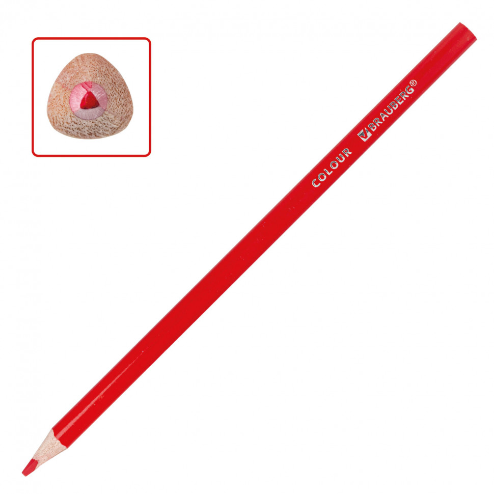 Карандаши цветные трехгранные, BRAUBERG PREMIUM, 12 цветов, грифель мягкий, диаметр грифеля 3,3 мм, 181651