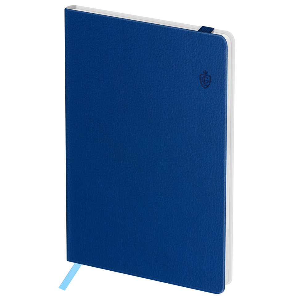 Записная книжка Greenwich Line Classic Blue А6 80 листов, кожзам, с резинкой, фактурное тиснение, блок в клетку