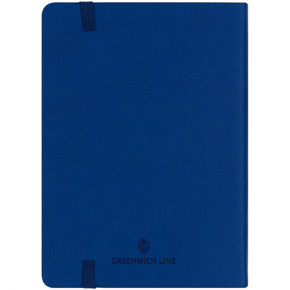 Записная книжка Greenwich Line Classic Blue А6 80 листов, кожзам, с резинкой, фактурное тиснение, блок в клетку