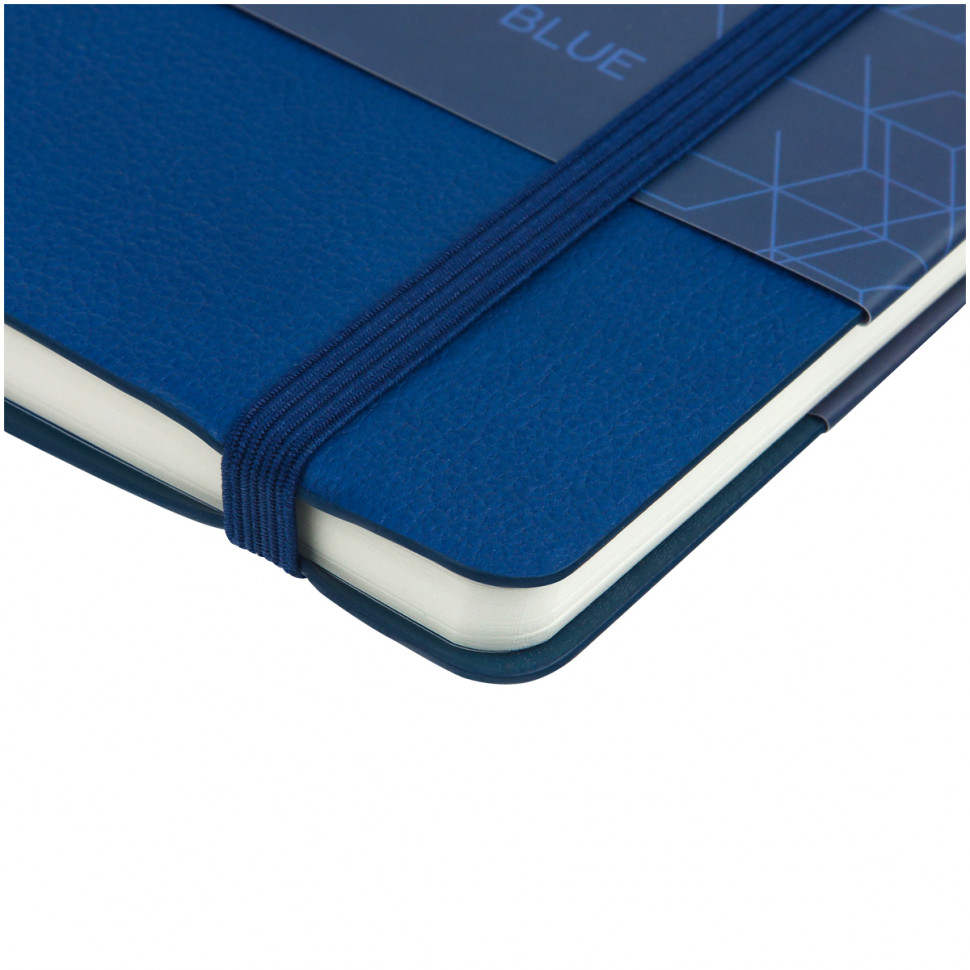 Записная книжка Greenwich Line Classic Blue А6 80 листов, кожзам, с резинкой, фактурное тиснение, блок в клетку