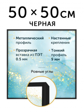Рамка Нельсон (Nielsen) 50 x 50 см, багет 9 мм алюминий, цвет черный