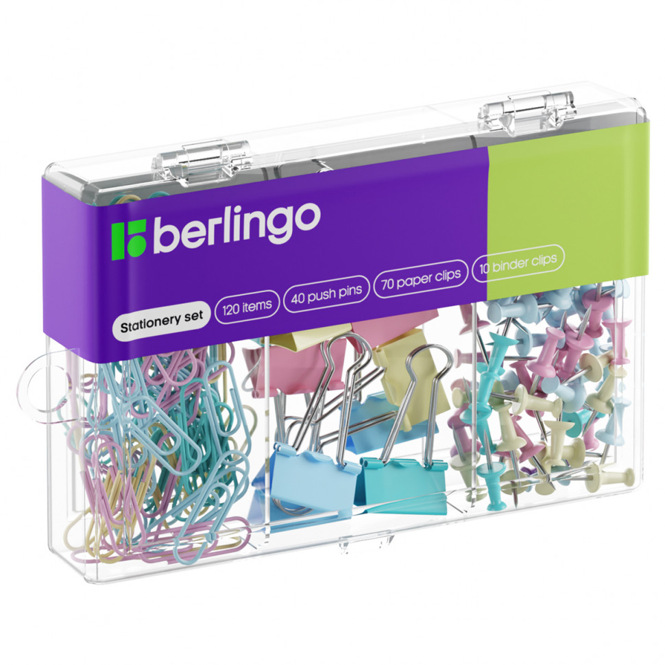 Набор мелкоофисных принадлежностей Berlingo Пастель, 120 предметов