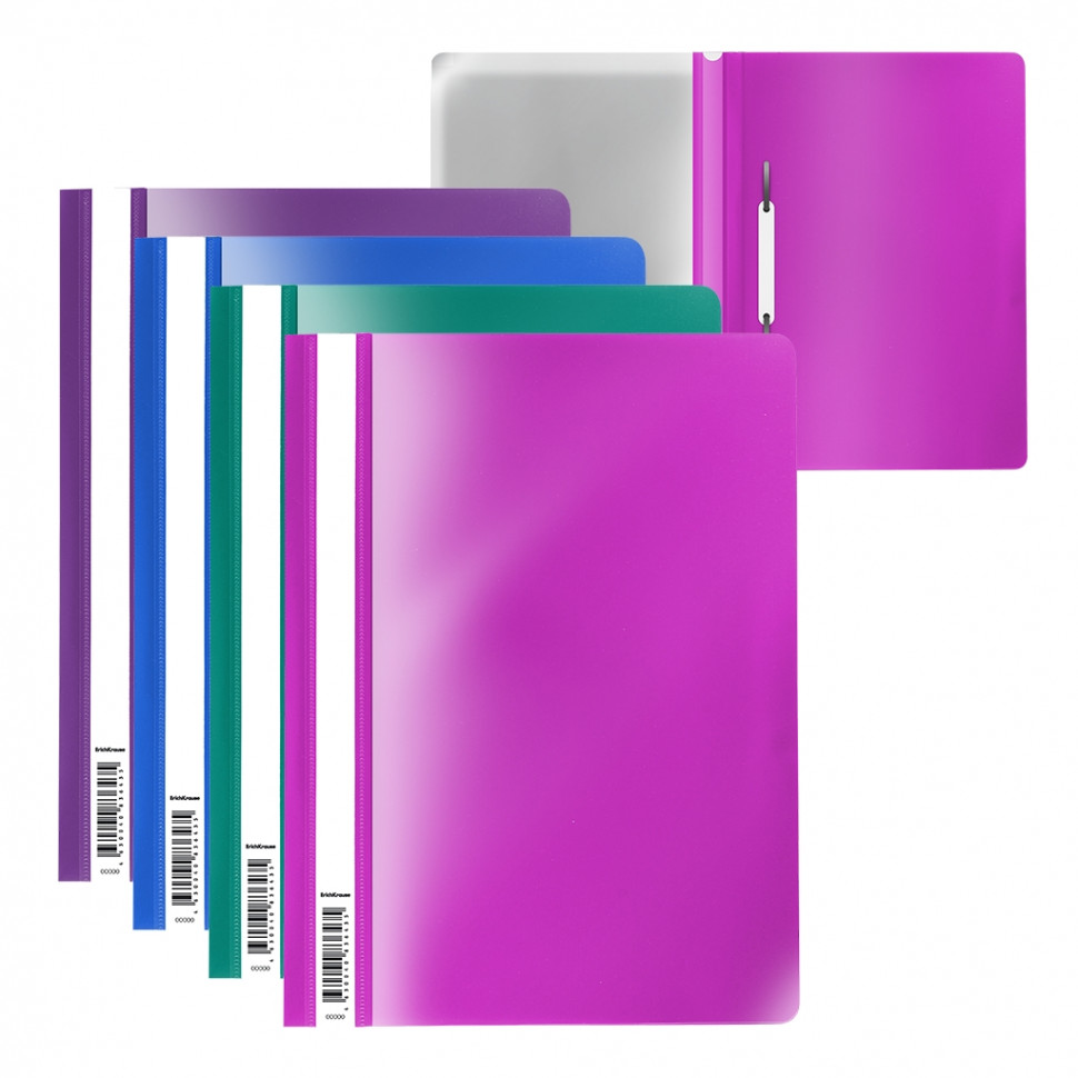 Папка-скоросшиватель пластиковая ErichKrause® Fizzy Vivid A4, цвет ассорти, EK46120