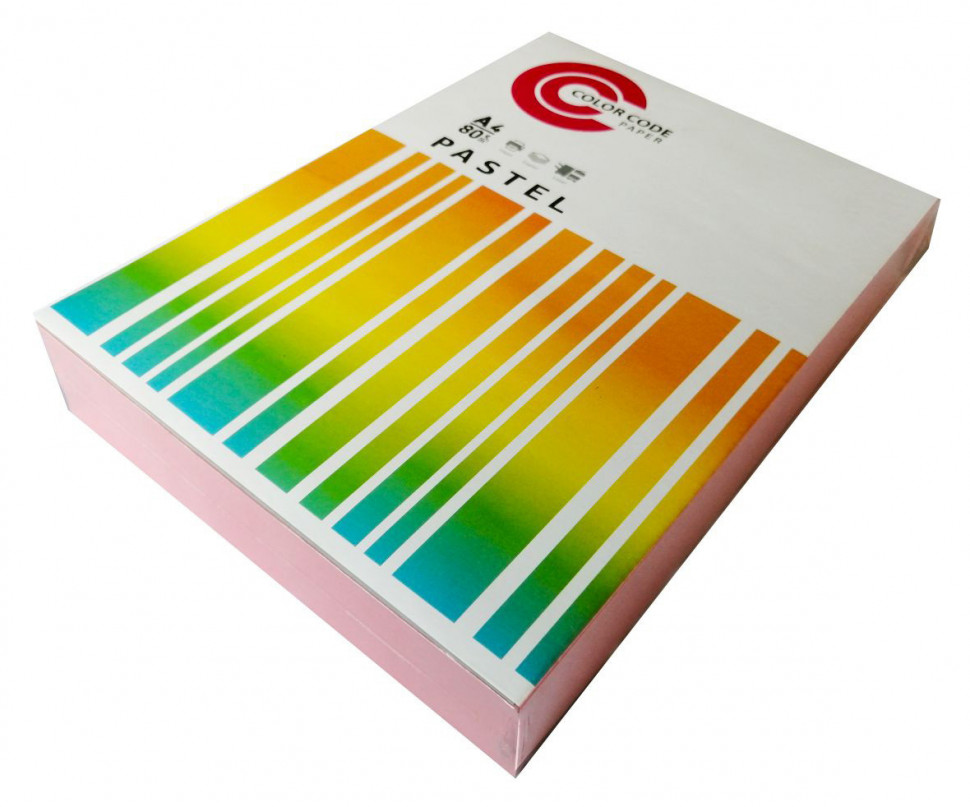 Бумага ColorCode A4 80 г/м2, пачка 500 листов, цвет розовый пастель