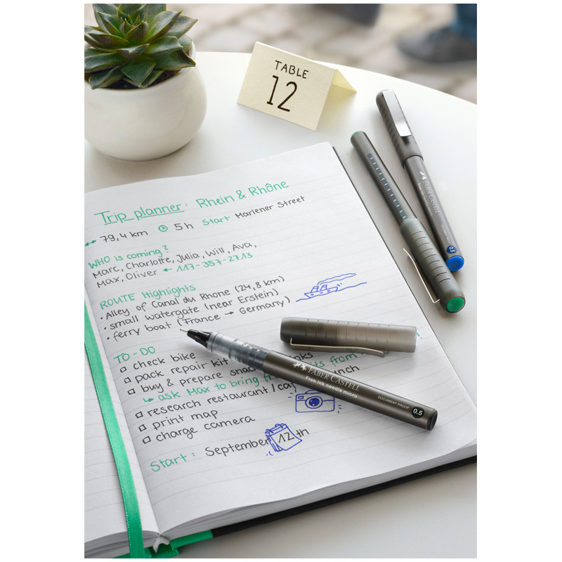 Ручка-роллер Faber-Castell Free Ink Needle, пишущий узел 0,5 мм, цвет чернил черный, Faber-Castell FC348602