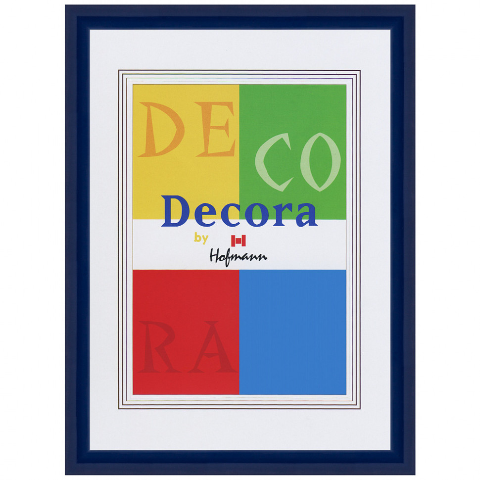 Фоторамка Hofmann Decora 15 x 20 см (А5), паспарту 10 х 15 см, багет 7 мм пластик, со стеклом, цвет синий, Hofmann 45-A