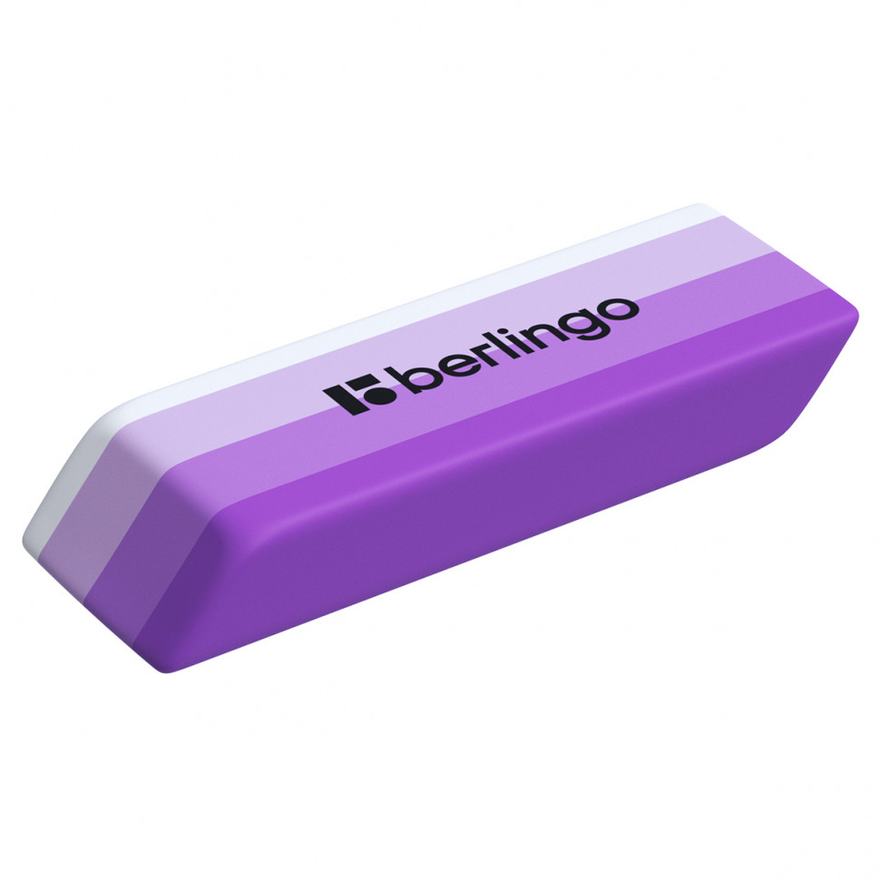 Ластик Berlingo Stripes прямоугольный скошенный, термопластичная резина, размер 50 х 19 х 9 мм