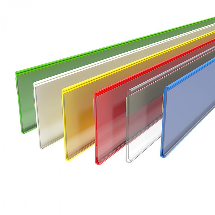 Ценникодержатель полочный самоклеящийся на двустороннем скотче, длина 900 мм, высота 39 мм, цвет белый