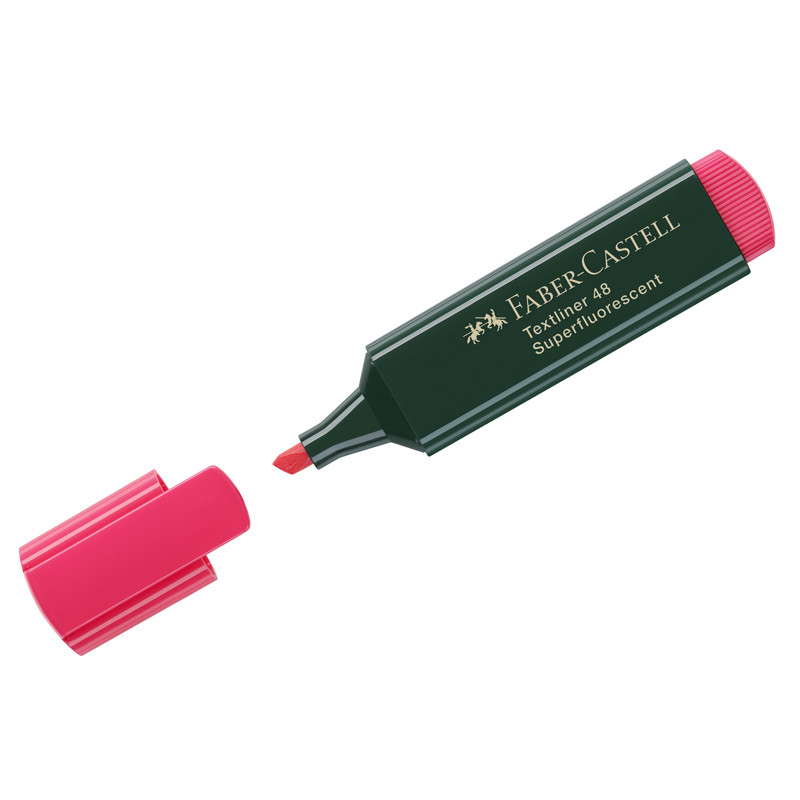Текстовыделитель Faber-Castell, пишущий узел 1-5 мм, заправляемый, цвет чернил красный, Faber-Castell FC154821