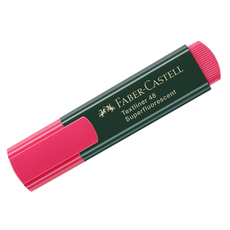 Текстовыделитель Faber-Castell, пишущий узел 1-5 мм, заправляемый, цвет чернил красный, Faber-Castell FC154821