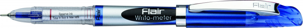 Ручка шариковая Flair WRITO-METER, пишущий узел 0,6 мм, длина письма 10000 метров, мерная шкала на стержне, цвет чернил синий, Flair F-743
