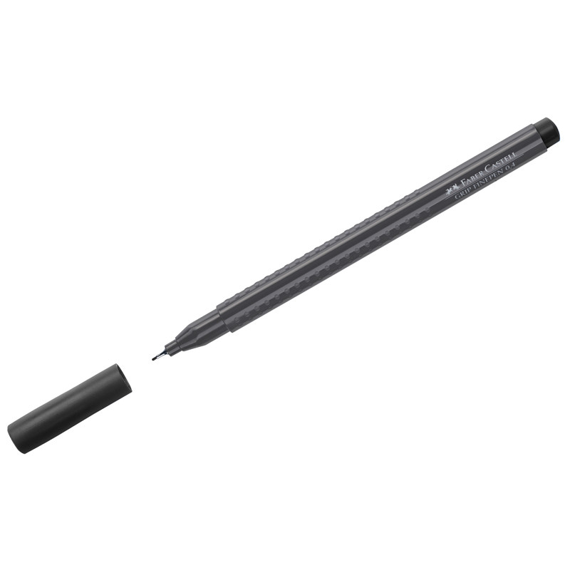 Ручка капиллярная Faber-Castell Grip Finepen трехгранная, пишущий узел 0,4 мм, толщина линии 0.4 мм, цвет чернил черный
