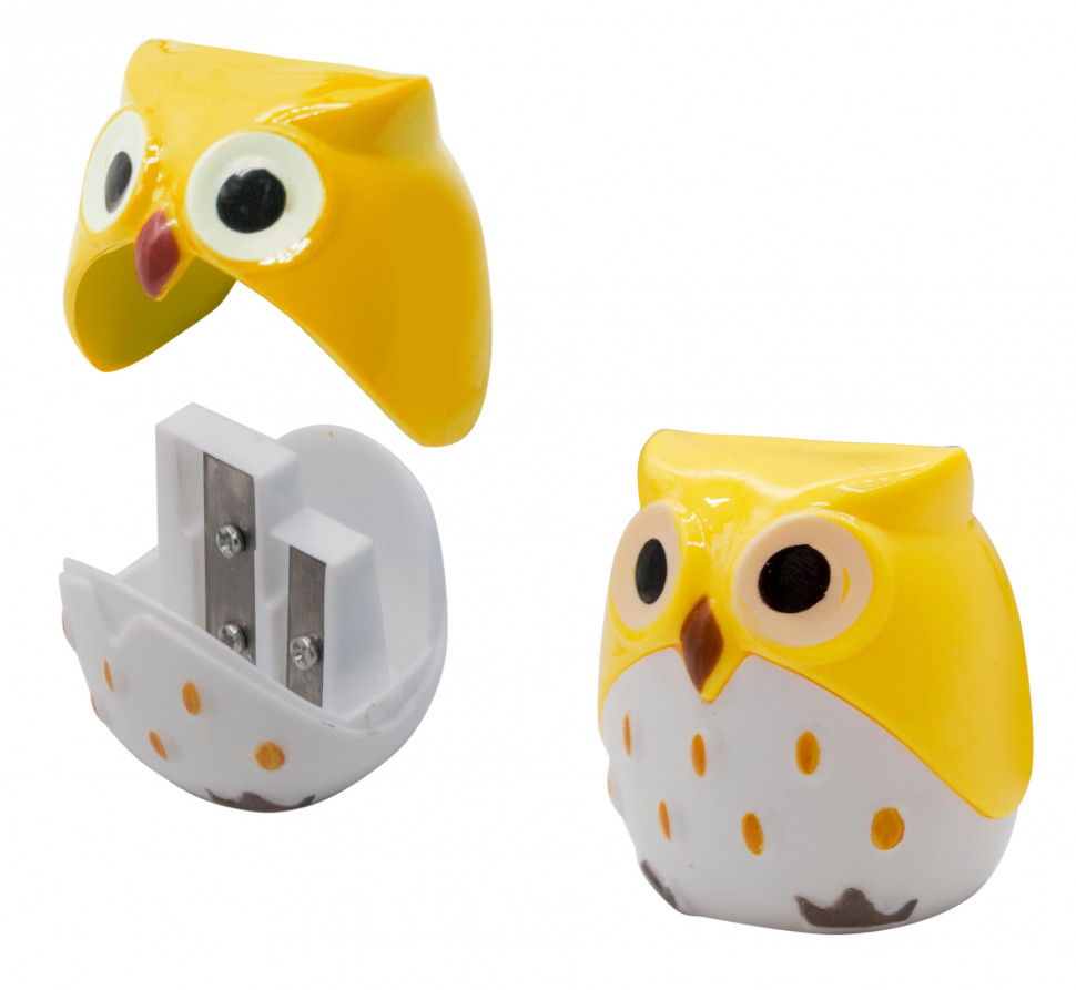 Точилка для карандашей ручная Silwerhof Owl (Сова), два отверстия