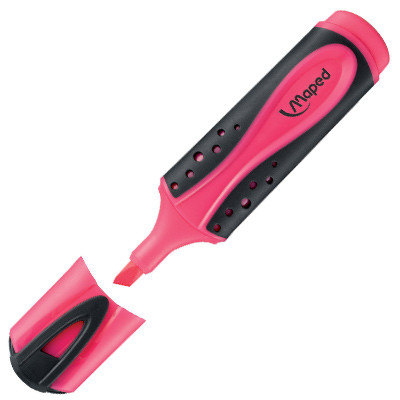 Текстовыделитель Maped FLUO PEP'S SOFT, скошенный пишущий узел, толщина линии 1 - 5 мм, длина письма 280 м, цвет чернил розовый, Maped 742636