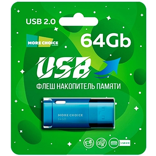 Накопитель USB 64 Гб More Choice MF64, цвет темно-синий