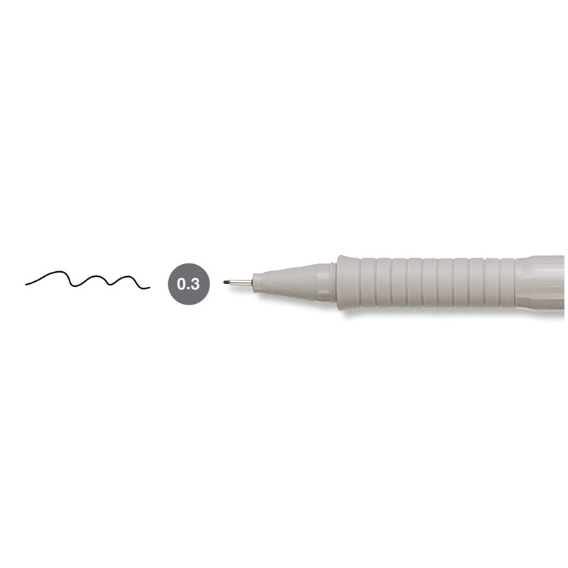 Капиллярная ручка FABER-CASTELL ECCO PIGMENT, пишущий узел 0,3 мм, линия письма 0.3 мм, цвет чернил черный, FC166399