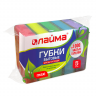 Губки бытовые для мытья посуды, поролон с абразивным слоем, размер 96 х 64 х 27 мм, уп. 5 штук
