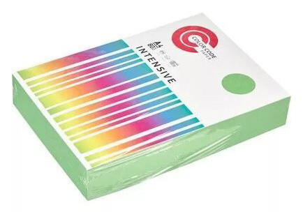 Бумага цветная ColorCode A4 80 г/м2, цвет зеленый интенсив, пачка 500 листов, 569674