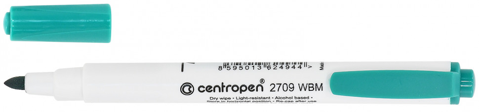 Набор маркеров для доски CENTROPEN, круглый пишущий узел 1,8 мм, чернила на спиртовой основе, 4 цвета (черный, красный, синий, зеленый), Centropen 2709/4