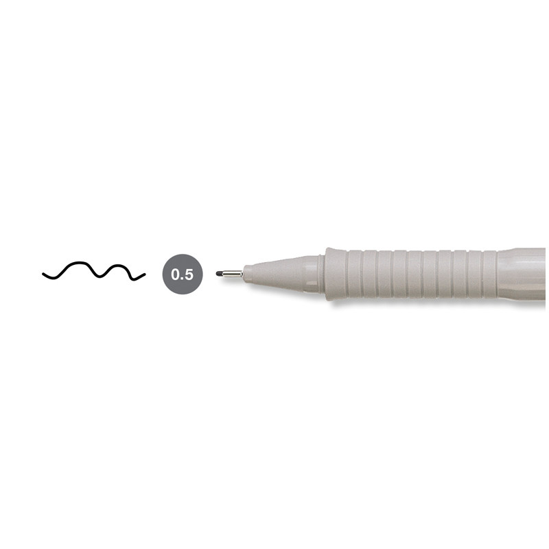 Капиллярная ручка FABER-CASTELL ECCO PIGMENT, пишущий узел 0,5 мм, линия письма 0.5 мм, цвет чернил черный, FC166599