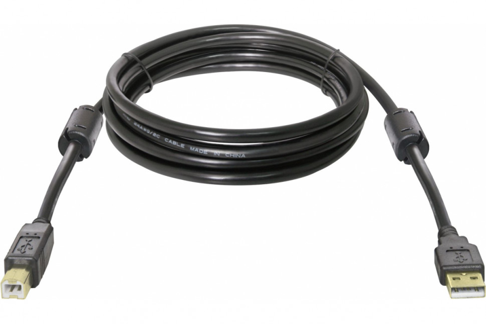 Кабель Defender USB04-10PRO USB 2.0 AM-BM, золотые контакты, 2 ферритовых фильтра, длина 3 метра, Defender 87431