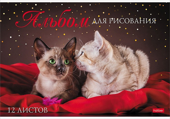 АЛЬБОМ для рисования 12 листов А4 на скобе "Мы любим котиков"