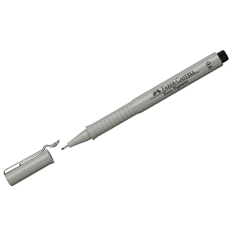 Ручка капиллярная Faber-Castell Ecco Pigment, пишущий узел 0,6 мм, цвет чернил черный, FC166699