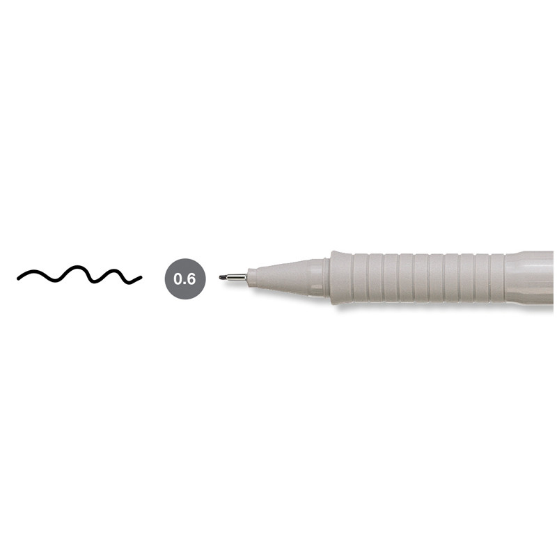 Ручка капиллярная Faber-Castell Ecco Pigment, пишущий узел 0,6 мм, цвет чернил черный, FC166699