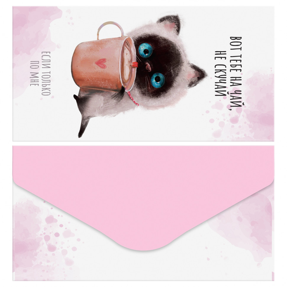Конверт для денег MESHU "Cute kittens" 85 х 164 мм, матовая ламинация