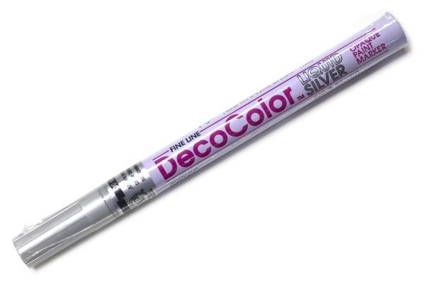 Маркер-краска Marvy DecoColor 200/SLV лаковый, пишущий узел 1-2 мм, цвет чернил "серебро"