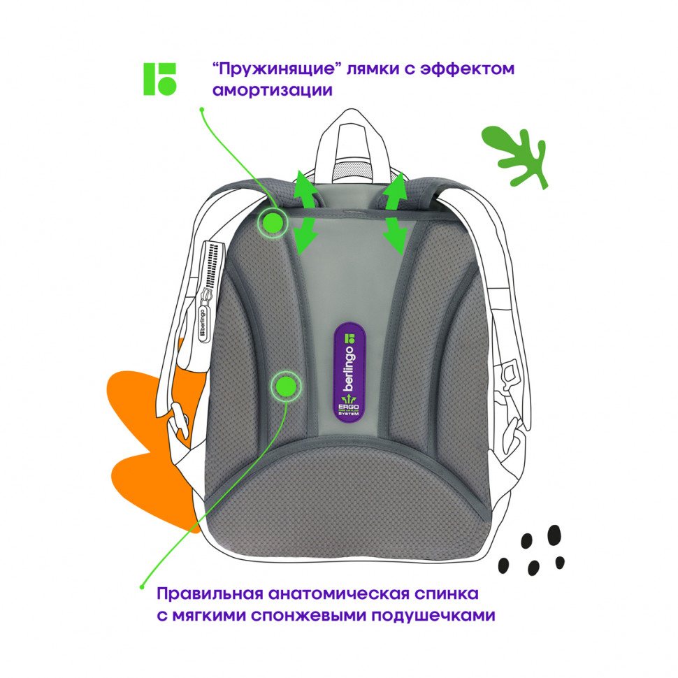 Ранец Berlingo Expert Plus Princess, размер 38 х 29 х 15 см, два отделения, два кармана, анатомическая спинка
