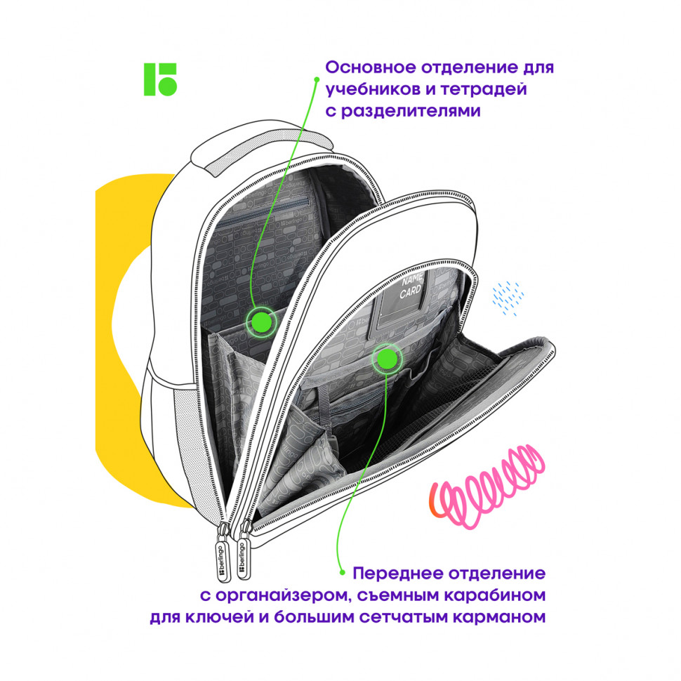 Ранец Berlingo Expert Plus Princess, размер 38 х 29 х 15 см, два отделения, два кармана, анатомическая спинка