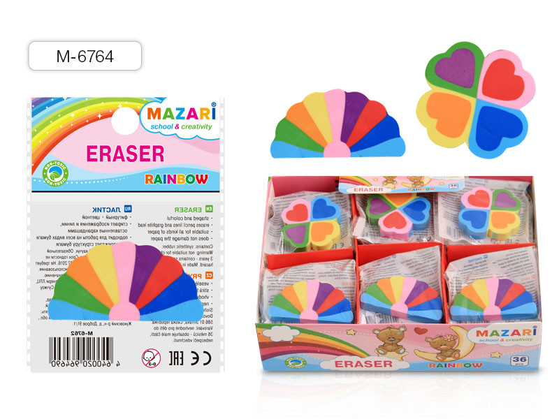 Ластик Mazari RAINBOW фигурный, синтетический каучук, Mazari M-6764