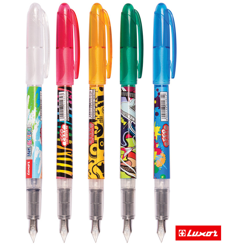 Ручка перьевая Luxor Ink Glide с картриджем, линия письма 0.8 мм, цвет чернил синий