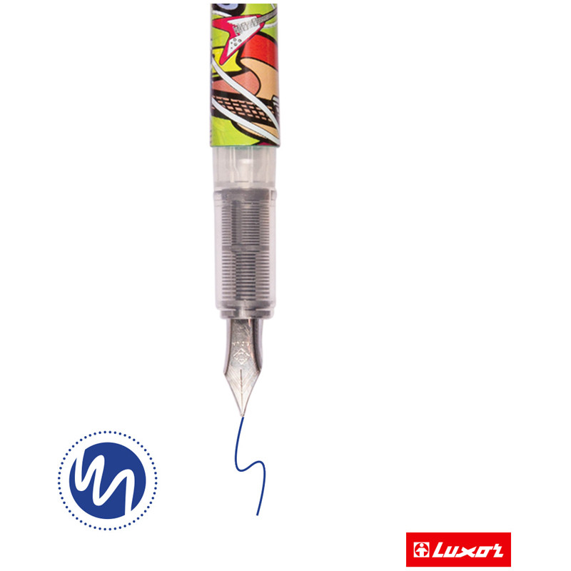 Ручка перьевая Luxor Ink Glide с картриджем, линия письма 0.8 мм, цвет чернил синий
