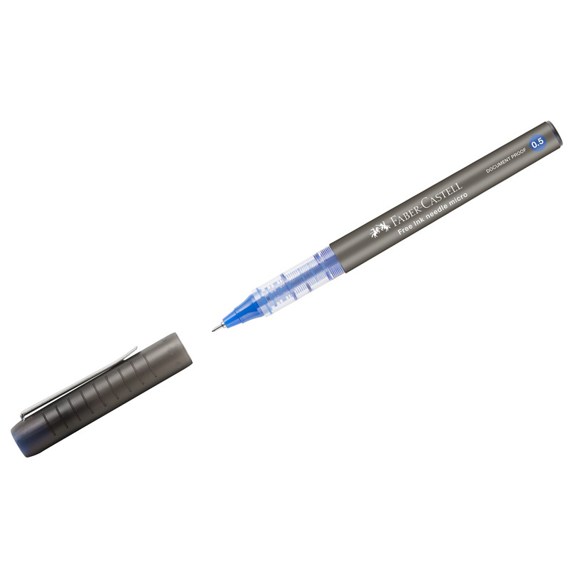Ручка-роллер Faber-Castell Free Ink Needle, пишущий узел 0,5 мм, цвет чернил синий, Faber-Castell FC348601