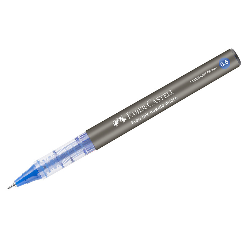 Ручка-роллер Faber-Castell Free Ink Needle, пишущий узел 0,5 мм, цвет чернил синий, Faber-Castell FC348601