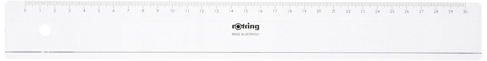 Линейка Rotring Centro Flat Ruler, прозрачный пластик, шкала 30 см, S0220950/R823127