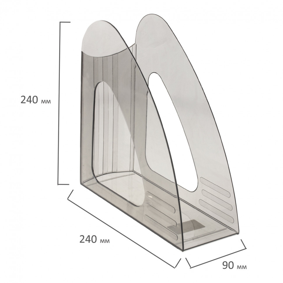 Лоток вертикальный Mazari Light/Uniplast 2000, размер 240 х 90 х 240 мм, цвет прозрачный тонированный дымчатый
