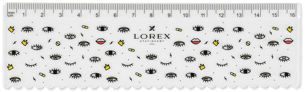 Линейка LOREX TRANSPARENT пластиковая, прозрачная, с рисунком,  шкала 16 см, серия BOYS TEARS