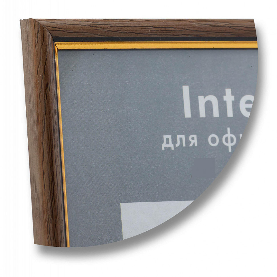 Рамка Interior Office А4, размер 21 x 30 см, багет 14 мм пластик, со стеклом, цвет "ольха"