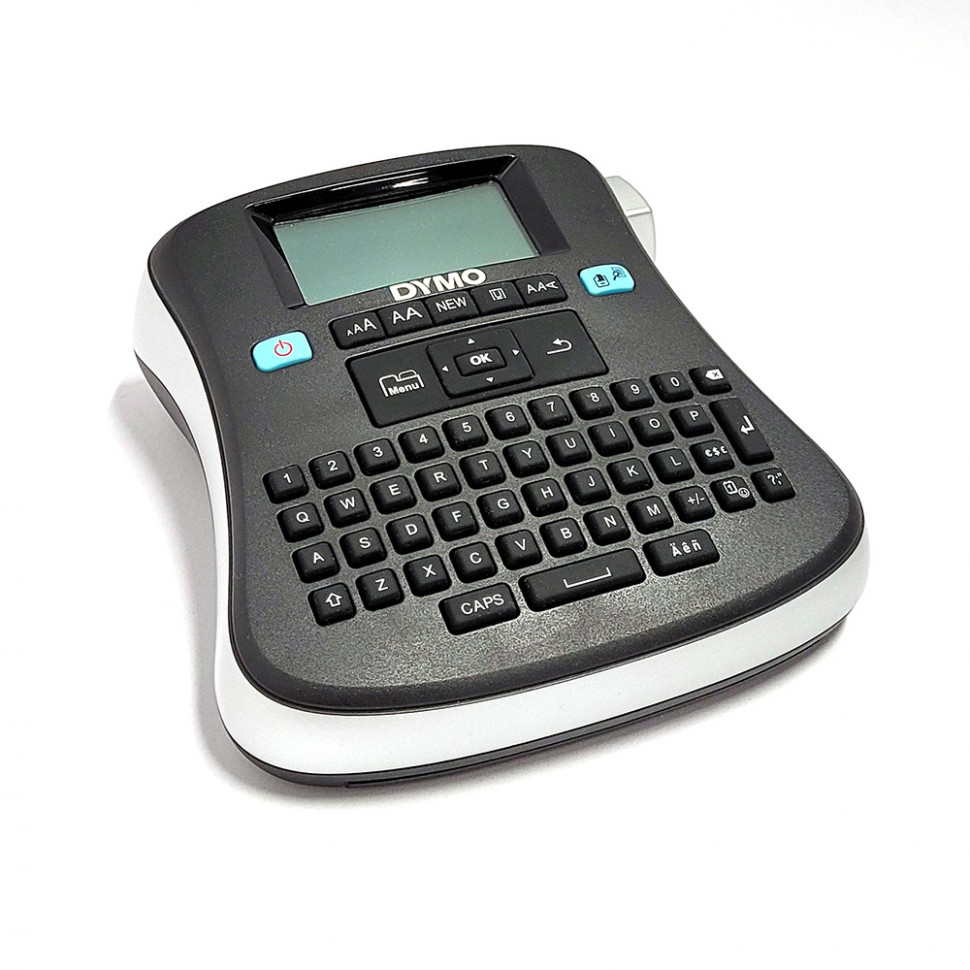 Принтер ленточный Dymo Label Manager 210D, печатает на лентах D1 шириной 6, 9, 12 мм, клавиатура латиница, цвет черный/серебро