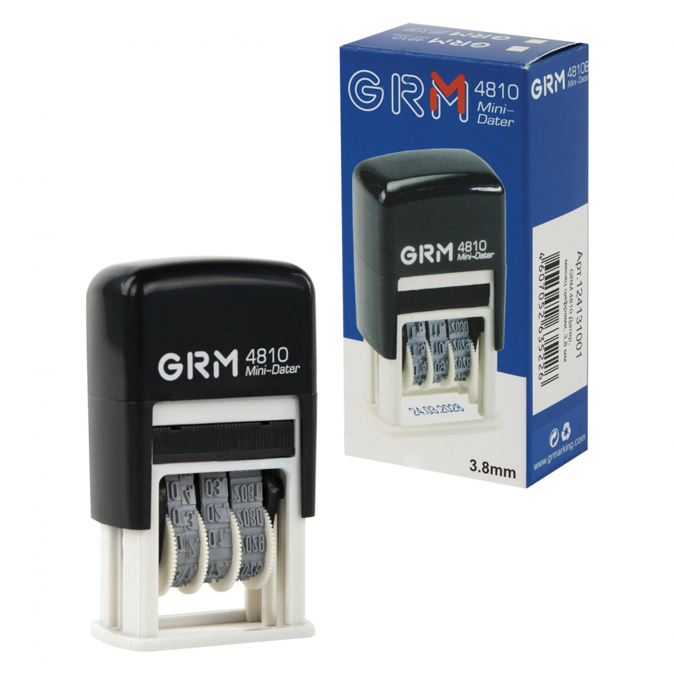 Датер-мини месяц цифрами, оттиск 20 х 3,8 мм синий, GRM 4810 BANK, 124131001