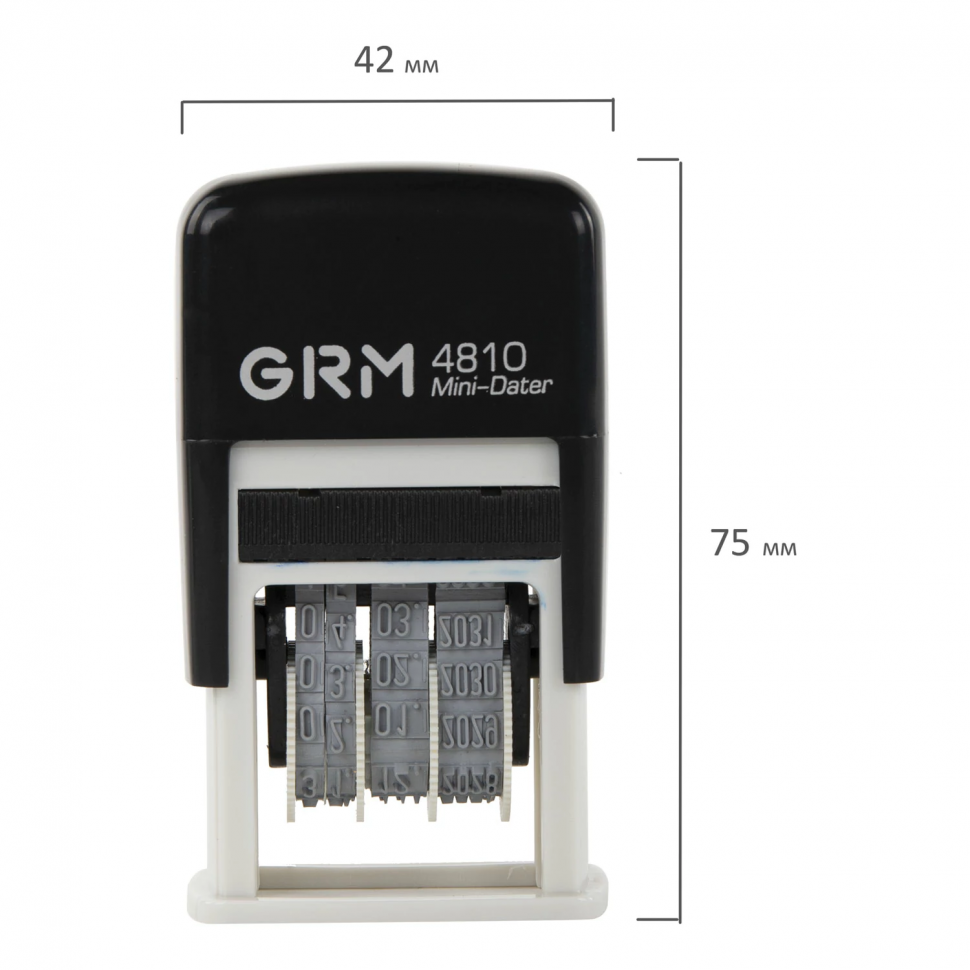 Датер-мини месяц цифрами, оттиск 20 х 3,8 мм синий, GRM 4810 BANK, 124131001