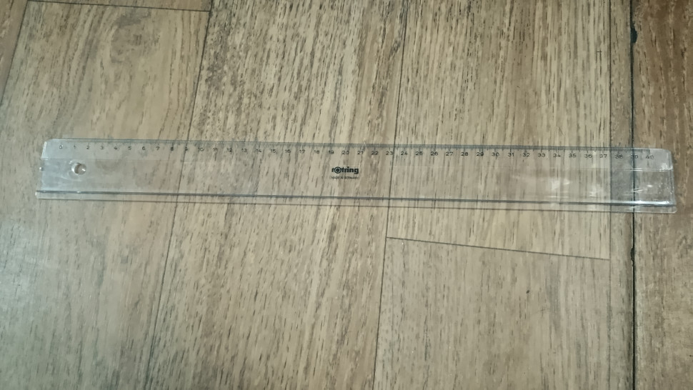 Линейка Rotring Centro Flat Ruler, прозрачный пластик, шкала 40 см, S0221450/R823578