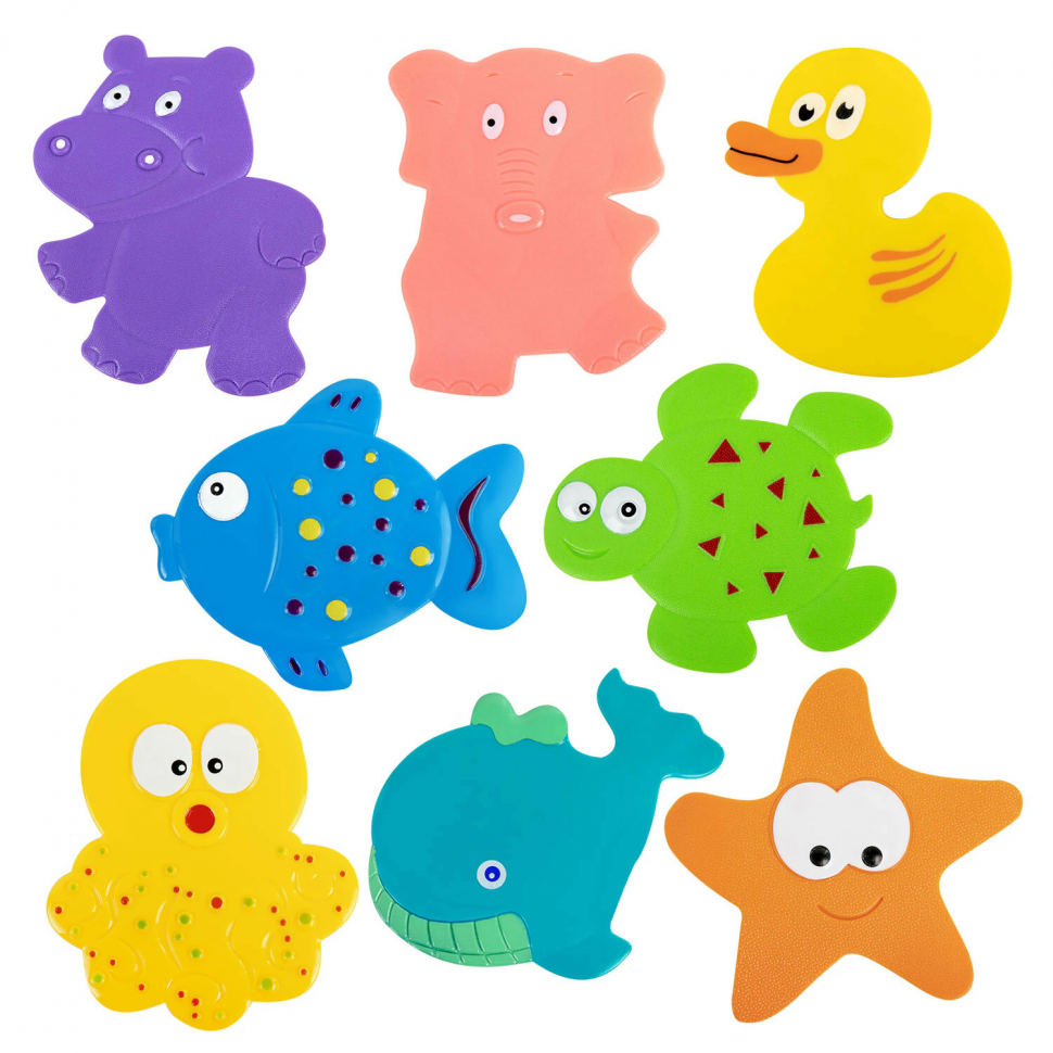 Мини-коврик для ванной BRAUBERG KIDS, набор 8 штук, 665186