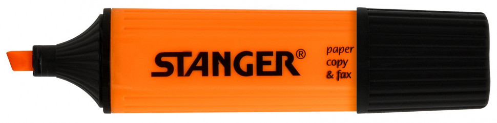 Маркер текстовой STANGER 180002000, скошенный пишущий узел 1-5 мм, чернила на водной основе, цвет чернил оранжевый